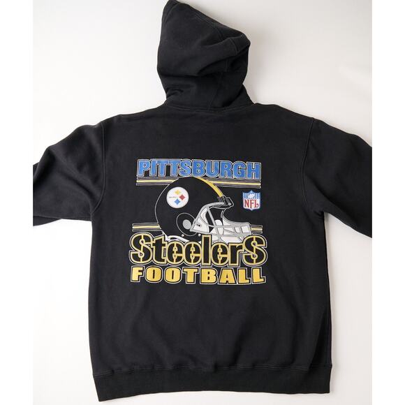 Vintage Y2K Pittsburgh Steelers Hoodie Mens L Black NFL Football Graphic 2000s - Picture 2 of 10